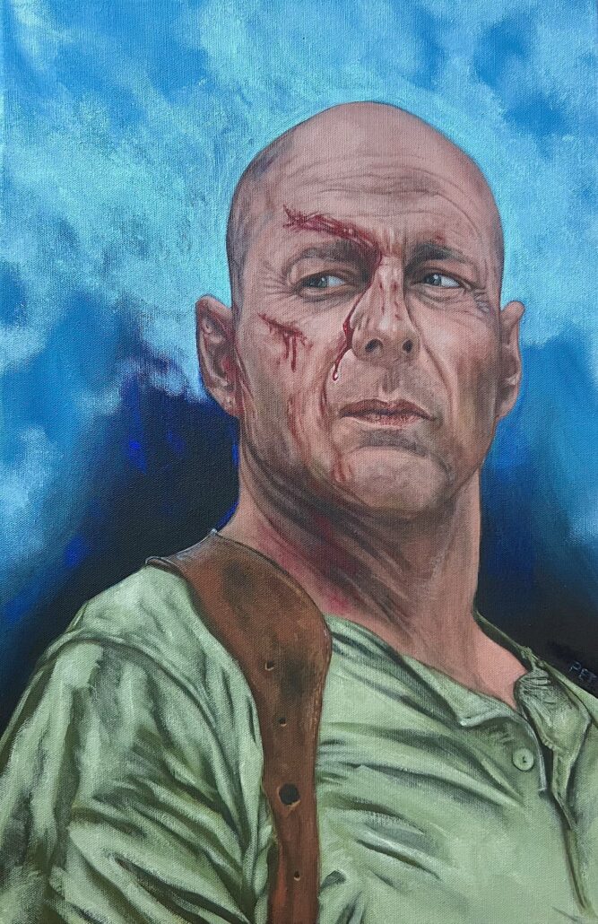 Bruce Willis_ Die Hard_ Acrilico su tela/ Acrilic on canvas 40X60 cm